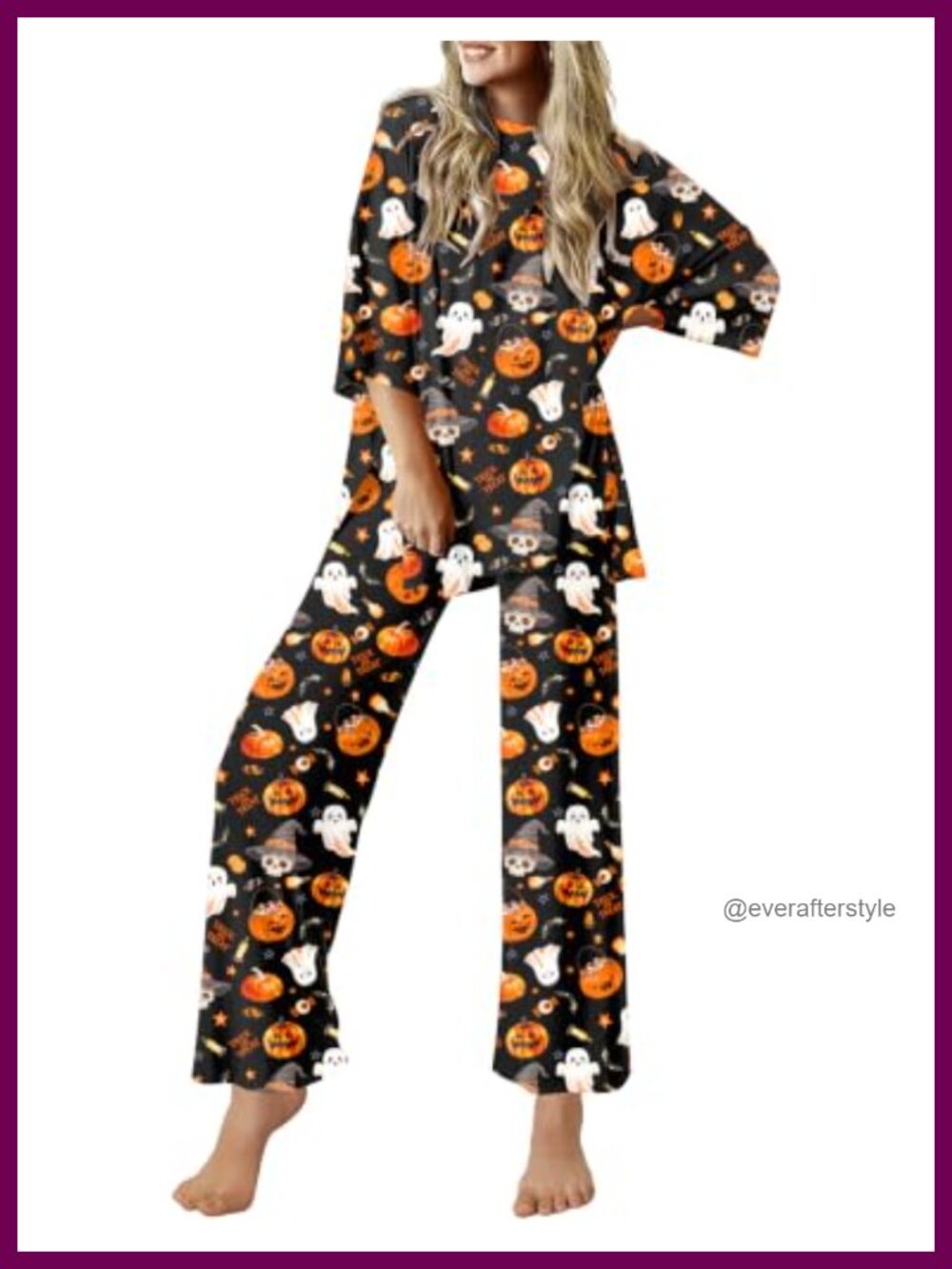 Ekouaer Women's 2 Piece Lounge Set Soft Comfy Oversized Pajama Set with Pockets